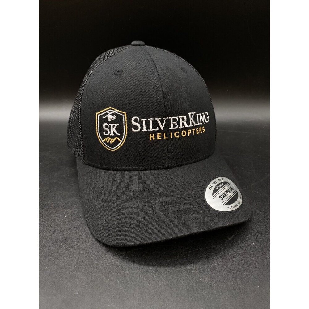 Silver King Helicopters Yupoong Snapback Adjustable Black Hat New